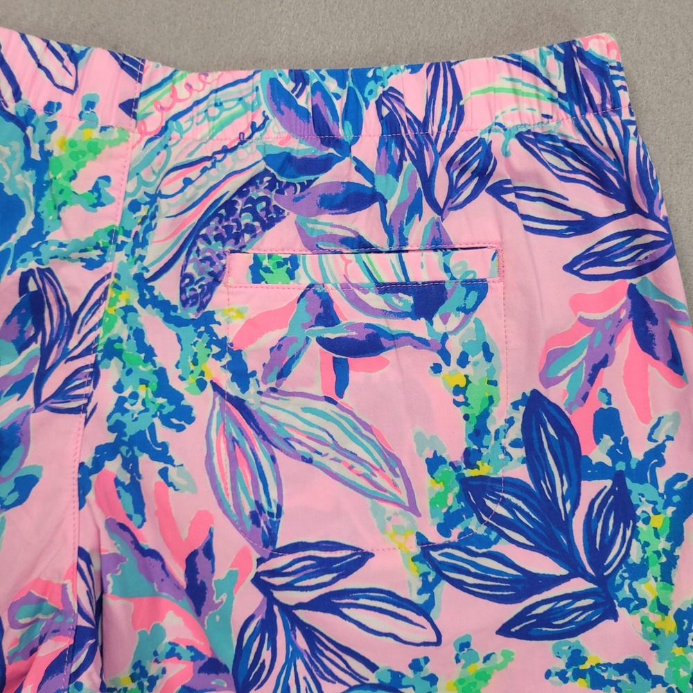 Lilly Pulitzer Womens Callahan Shorts Pink Blue Floral Tropical Small Ocean View - Picture 8 of 10
